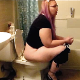 A full-figured blonde woman with glasses is recorded taking a piss and a shit while sitting on a toilet and then wiping herself. Nice, audible pissing and shitting sounds. About 5 minutes.